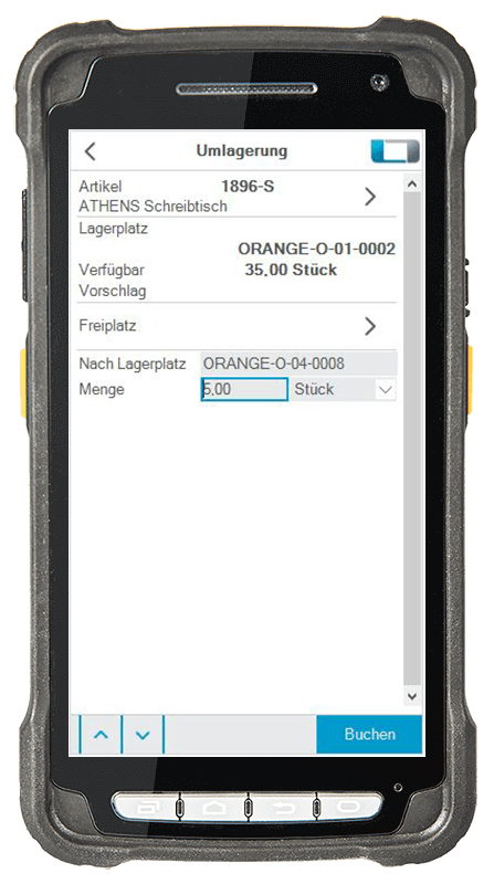 L-mobile digitalizált raktárlogisztika warehouse ready for MS Dynamics Átraktározás alapmodul mobil felület