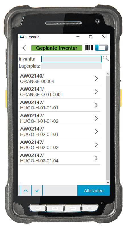 L-mobile warehouse ready for Microsoft Dynamics NAV and Business Central mobile warehouse management basic module Mobile Inventory count screen item