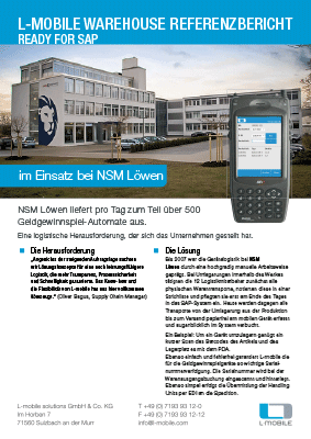 L-mobile mobile Softwarelösung Referenzbericht L-mobile warehouse ready for SAP NSM Löwen