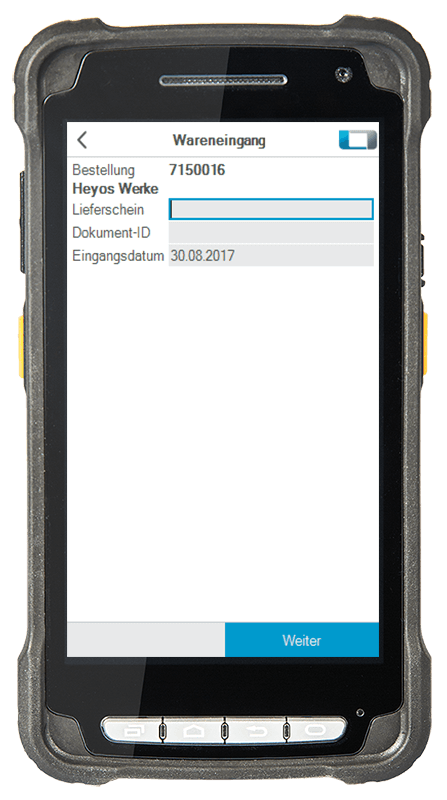 L-mobile Digitalisierte Lagerlogistik L-mobile ready for Infor COM Basismodul Wareneingang mobile Oberfläche