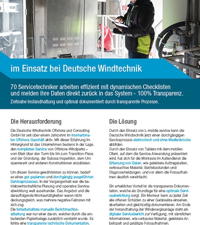L-mobile Referenzbericht - L-mobile service - Deutsche Windtechnik