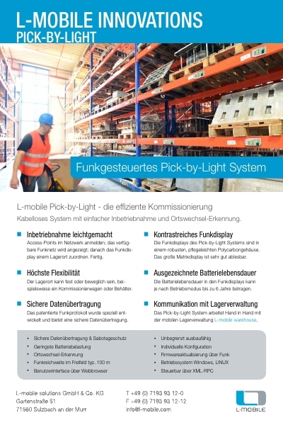 Flyer – L-mobile warehouse – Pick-by-Light