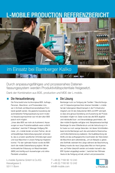 Referenzbericht – L-mobile production – Bamberger Kaliko