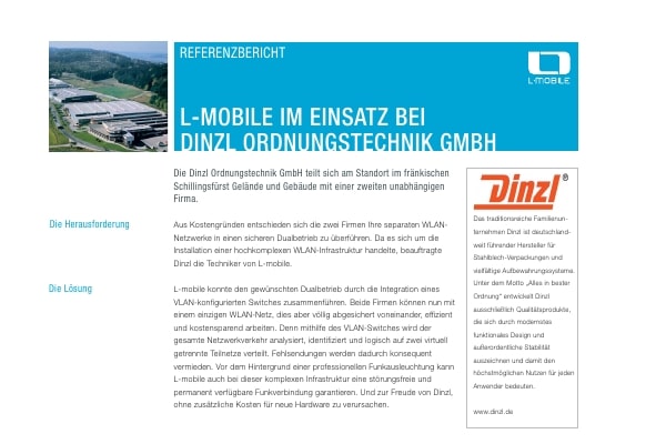 Referenzbericht – L-mobile infrastructure – Dinzl Ordnungstechnik GmbH