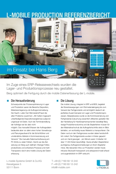 Referenzbericht – L-mobile production / warehouse – Hans Berg