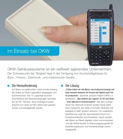 Referenzbericht – L-mobile warehouse ready for SAP – OKW