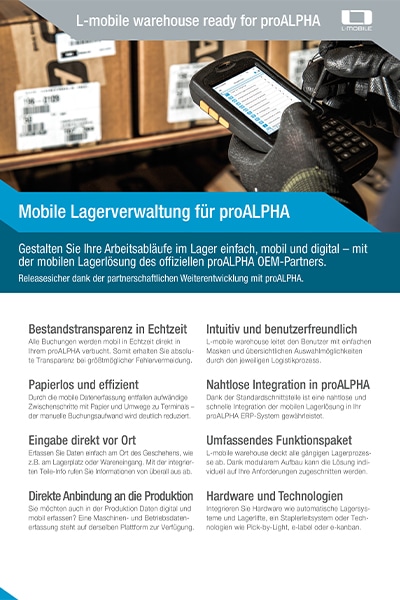 Flyer – L-mobile warehouse ready for proALPHA