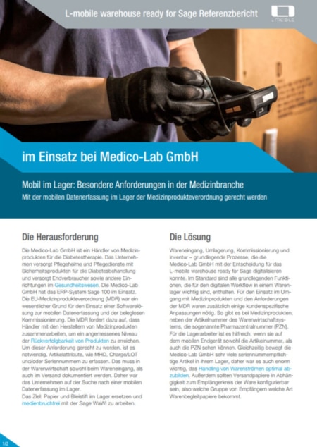 Referenzbericht L-mobile warehouse Medico-Lab GmbH