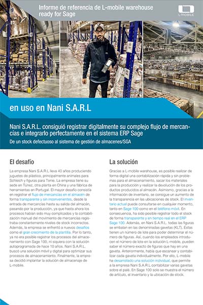 Informe de referencia — L-mobile warehouse ready for Sage — Nani S.A.R.L