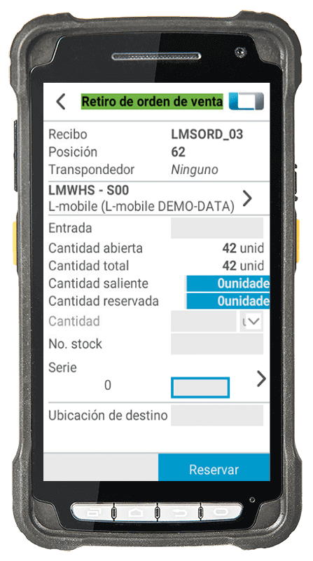 L-mobile Sistema de gestión de almacenes warehouse ready for MS Dynamics Módulo básico Recogida de material y Salida de mercancía Interfaz de solución PDA
