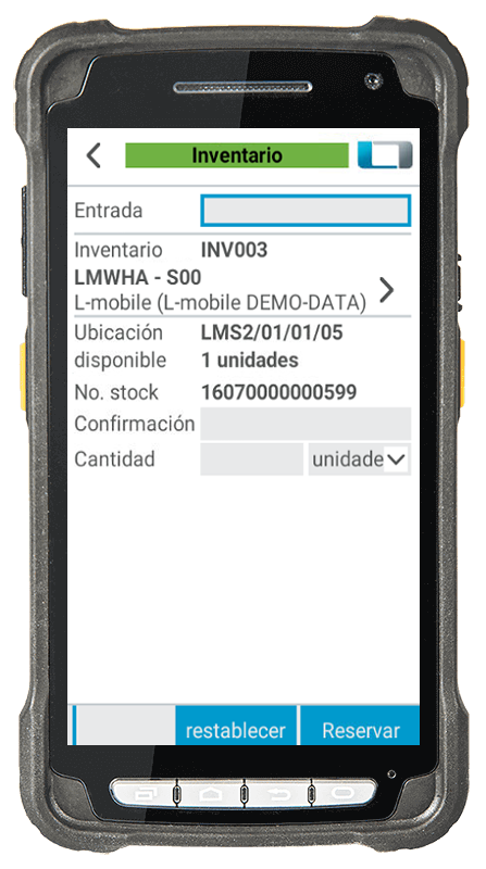 Módulo básico de control de stock digital e inventario móvil de L-mobile warehouse ready for Microsoft Dynamics NAV y Business Central