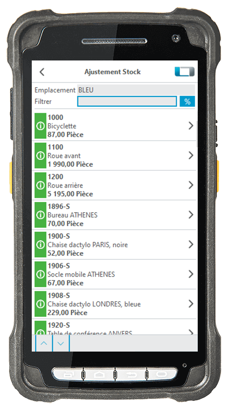 L-mobile Logiciel de gestion de stock warehouse ready for MS Dynamics Module complémentaire Ajustement stock Interface pour ordinateur de poche