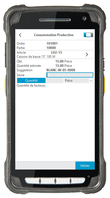 L-mobile Logiciel gestion de stock L-mobile ready for MS Dynamics Module complémentaire Consommation production Interface pour ordinateur de poche