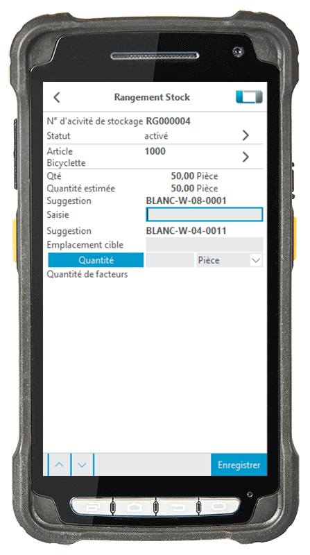 L-mobile Digitalisierte Lagerlogistik L-mobile ready for MS Dynamics Erweiterungsmodul Einlagerung mobile Oberfläche