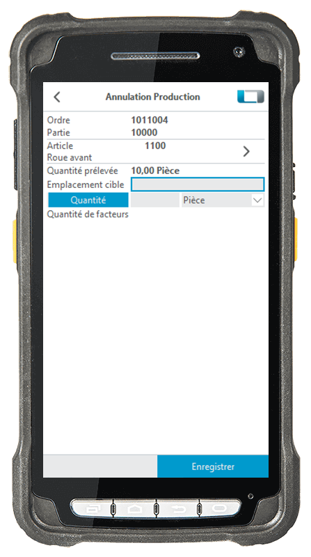 Module complémentaire annulation production L-mobile warehouse ready for MS Dynamics