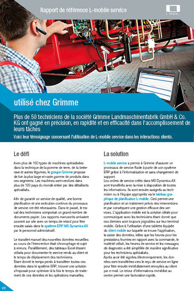 Communiqué de référence — L-mobile service — Grimme 