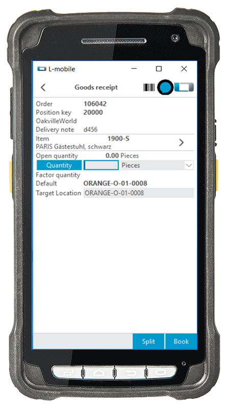 L-mobile warehouse ready for MS Dynamics Erweiterungsmodul Splitten