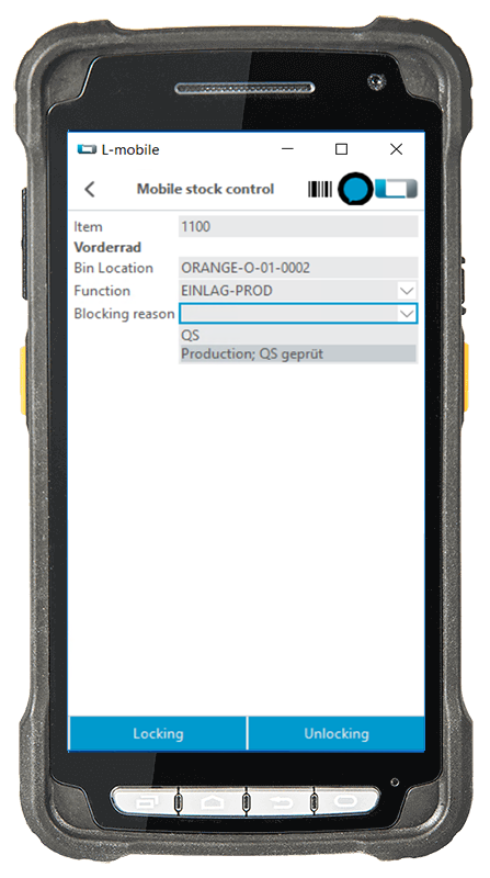 L-mobile warehouse ready for MS Dynamics Erweiterungsmodul Bestandskontrolle