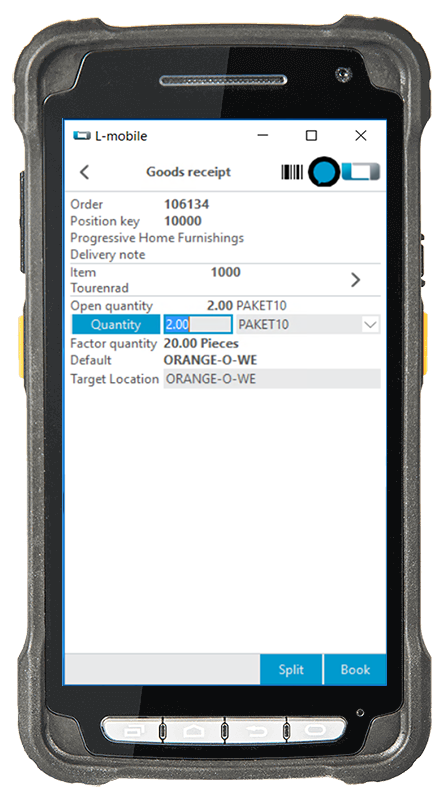 L-mobile warehouse ready for Microsoft Dynamics NAV and Business Central mobile warehouse management, basic module Mobile Warehouse Receipt Recording of Batches and Posting