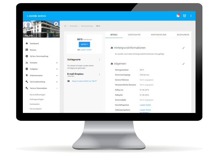 L-mobile, digitaler Wartungsvertrag für eine Wärmepumpen Wartung, Field Service Management Software, zentrales und digitales Auftragsmanagement