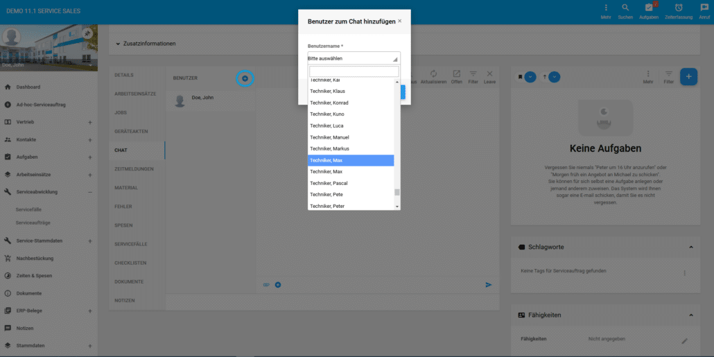 Remote-Support für Servicetechniker durch Chatfunktion