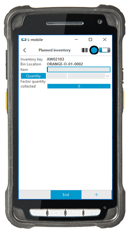 Inventur Software zur digitalen Anzeige der Inventurpositionen