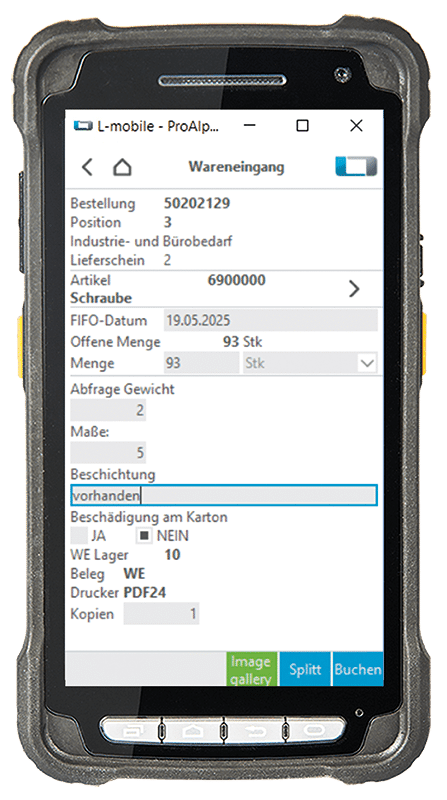 Proalpha Qualitätsmanagement im Wareneingang