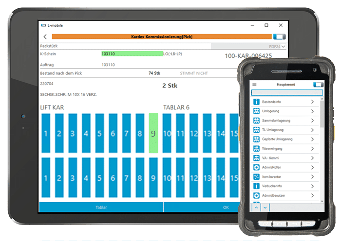 Automatische Lagersysteme anbinden ans WMS: Scanner und Tablet