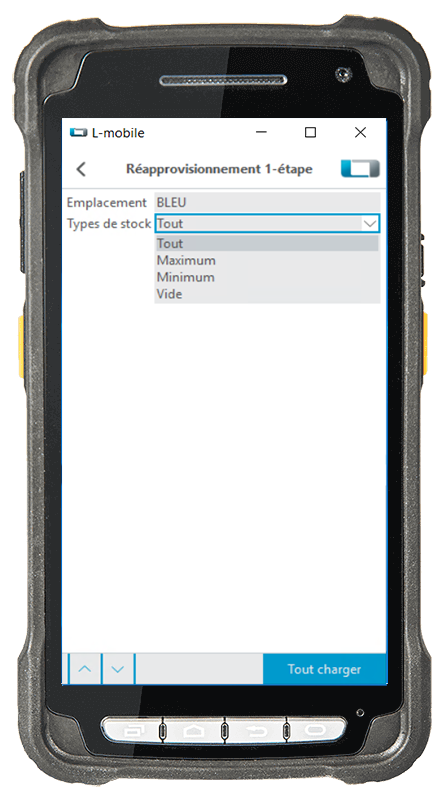 L-mobile Logiciel gestion de stock L-mobile ready for MS Dynamics Module complémentaire Demande de réapprovisionnement Interface pour ordinateur de poche