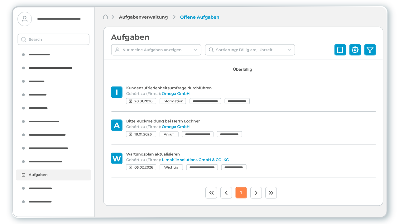 Eine übersichtliche Aufgabenverwaltung in L-mobile service erleichtert das Auftragsmanagement im Field Service Eine übersichtliche Aufgabenverwaltung in L-mobile service erleichtert das Auftragsmanagement im Field Service