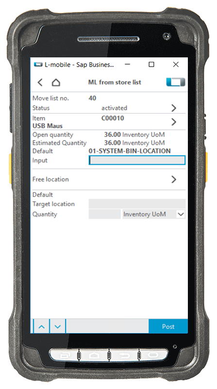 Scanner_SBO_Erweiterungsmodul_BL-Auslagerung_2 BL Stock Removal Extension Module for SAP Business One: Control central warehouse movements with movement lists