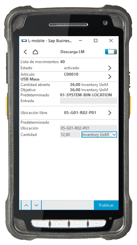 Scanner_SBO_Erweiterungsmodul_BL-Auslagerung_3 Módulo complementario Descarga para SAP Business One: controle los movimientos centrales del almacén con listas de movimientos.