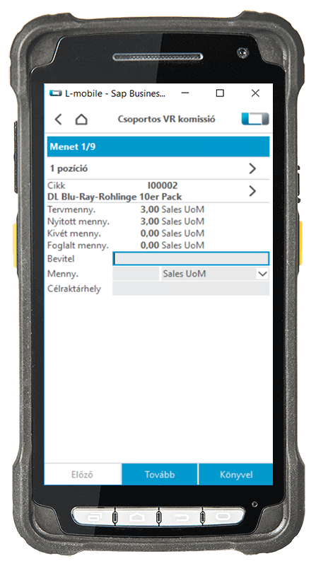 Scanner_Deviceansicht_SBO_Muti-KA-Kommi_4.Wegeoptimierte Touren Multikomissiózás SAP Business One számára – 4. lépés: Útvonaloptimalizált menetek