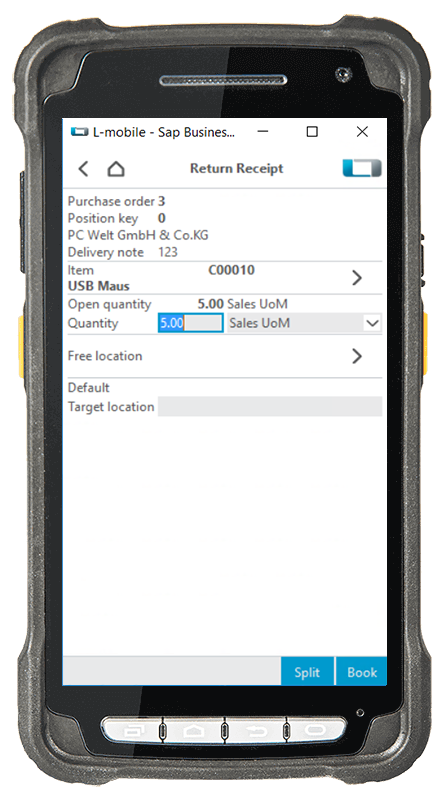 Scanner_Deviceansicht_SBO_Rücklieferung_4 Smooth returns process with the Return Receipt extension module for SAP Business One