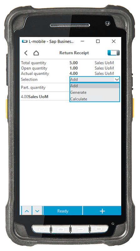 Scanner_Deviceansicht_SBO_Rücklieferung_7 Smooth returns process with the Return Receipt extension module for SAP Business One