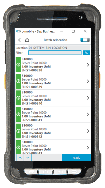Stock transfer via a temporary storage space with SAP Business One