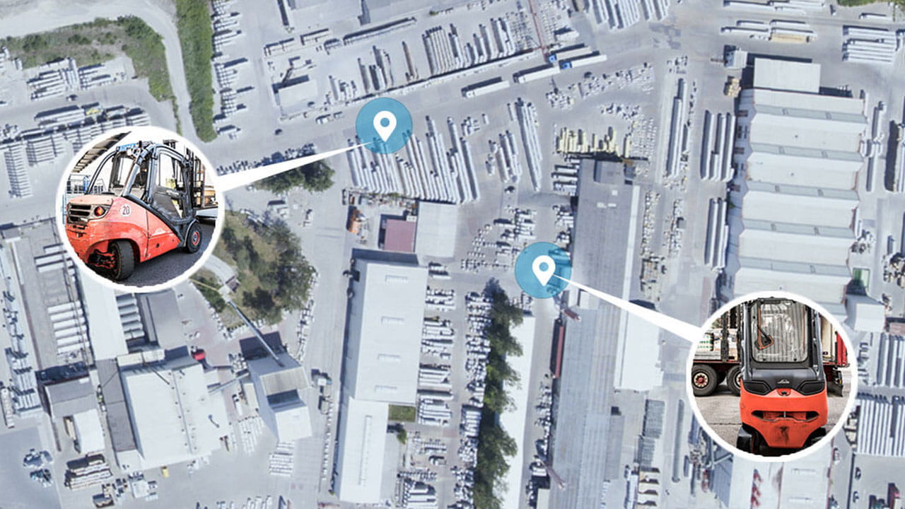 GPS-Ortung von Staplern mit dem Staplerleitsystem L-mobile SLS im Außenlager GPS-Ortung von Staplern mit dem Staplerleitsystem L-mobile SLS im Außenlager