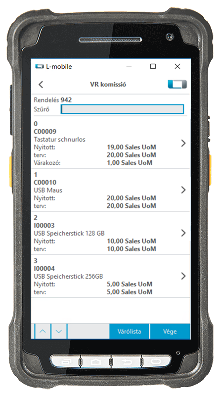 Kommissionierschein Papírmentes munka a raktárban a Navision, NAV és Dynamics 365 Business Central mobil raktárkezelő rendszerrel