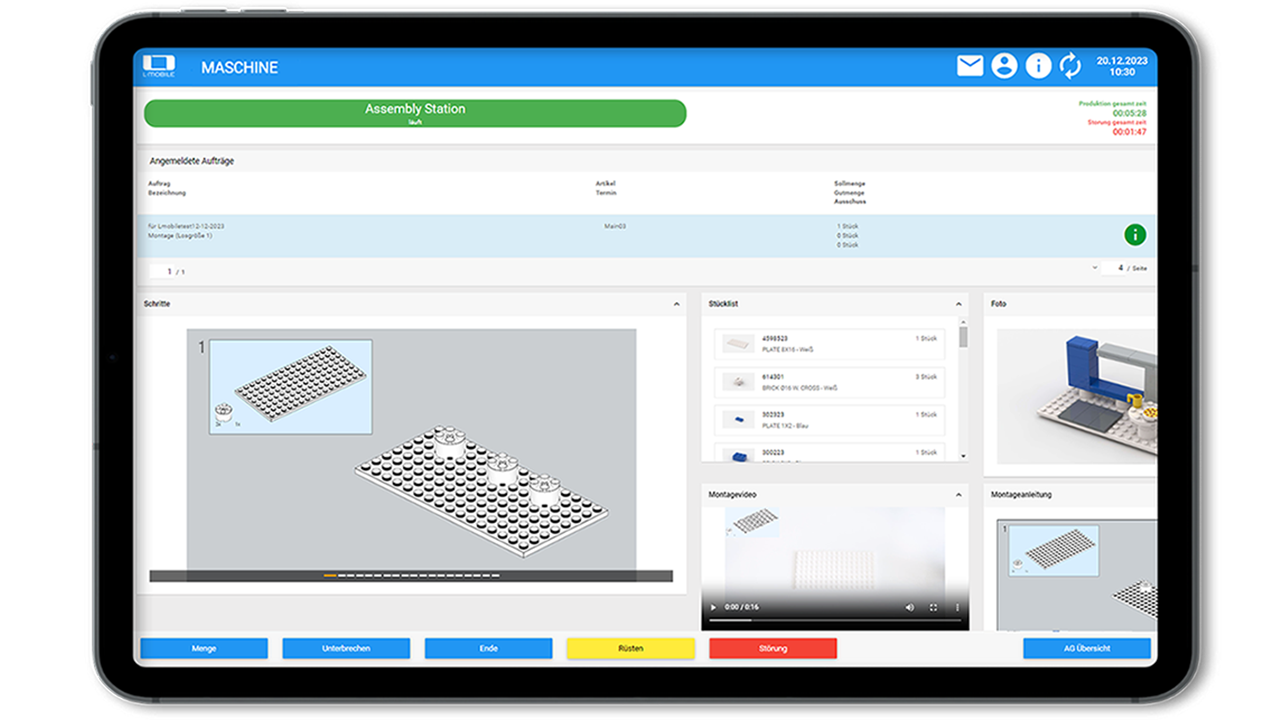 Werkerassistenzsystem_Schritt_2_Digitale-Arbeitsanweisungen_leiten_durch_den_Arbeitsgang_mit_Werkerfuehrungssystem Worker assistance system Step 2: Digital work instructions guide workers through the work process with a worker guidance system