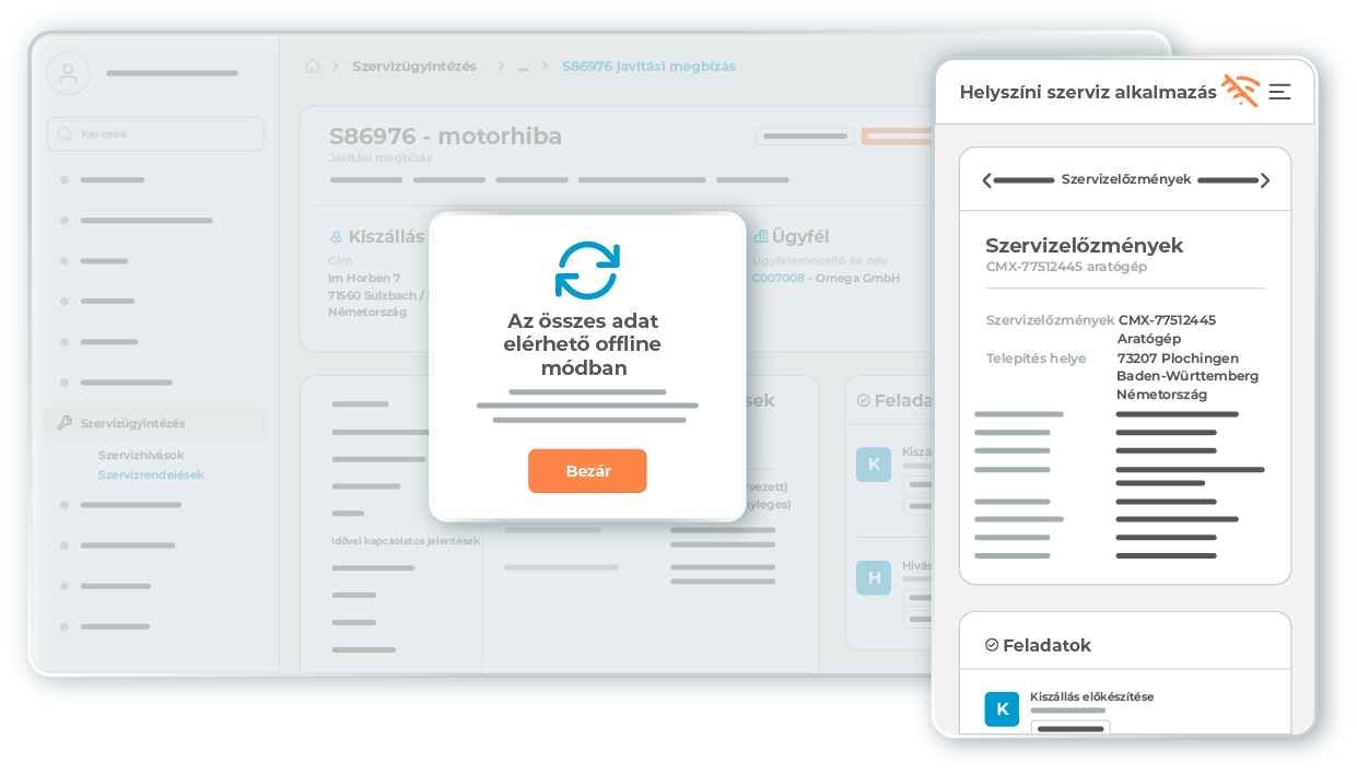l-mobile-service-field-service-app-offline-modus-smatphone Az L-mobile Field Service alkalmazás offline módjában is a technikusok a szoftverből származó összes aktuális információval dolgozhatnak, és új adatokat rögzíthetnek
