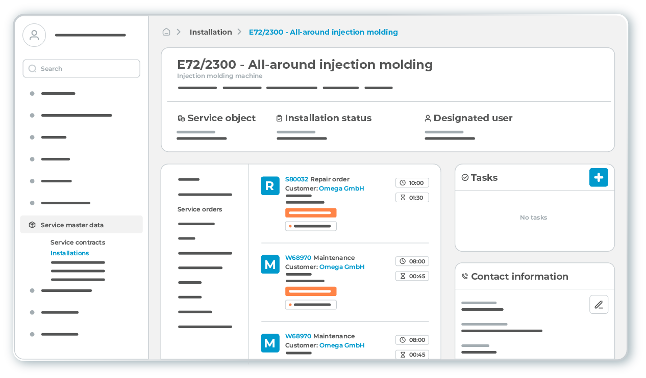 l-mobile-service-geraeteakte-desktop Detailed information about the customer's devices is available in the device records within the L-mobile service field service management software, which supports order management in field service